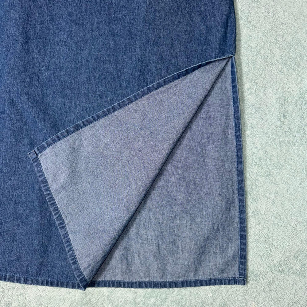 Women's New Direction Blue Denim Midi Dress with Animal Patches S Modest - Picture 6 of 9